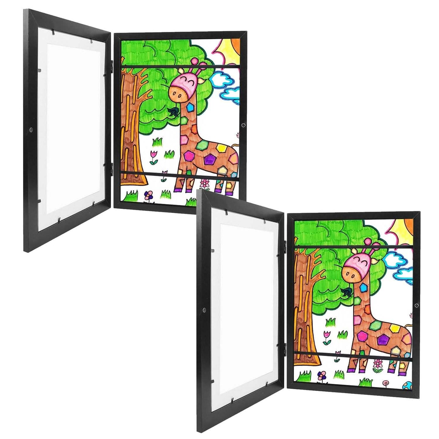 2-Piece: Kids Art Frame Front Opening Wooden Picture Frame DailySale