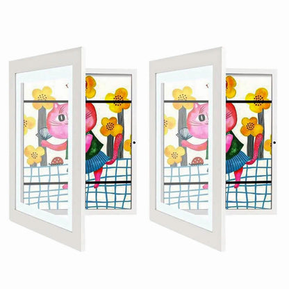2-Piece: Kids Art Frame Front Opening Wooden Picture Frame DailySale