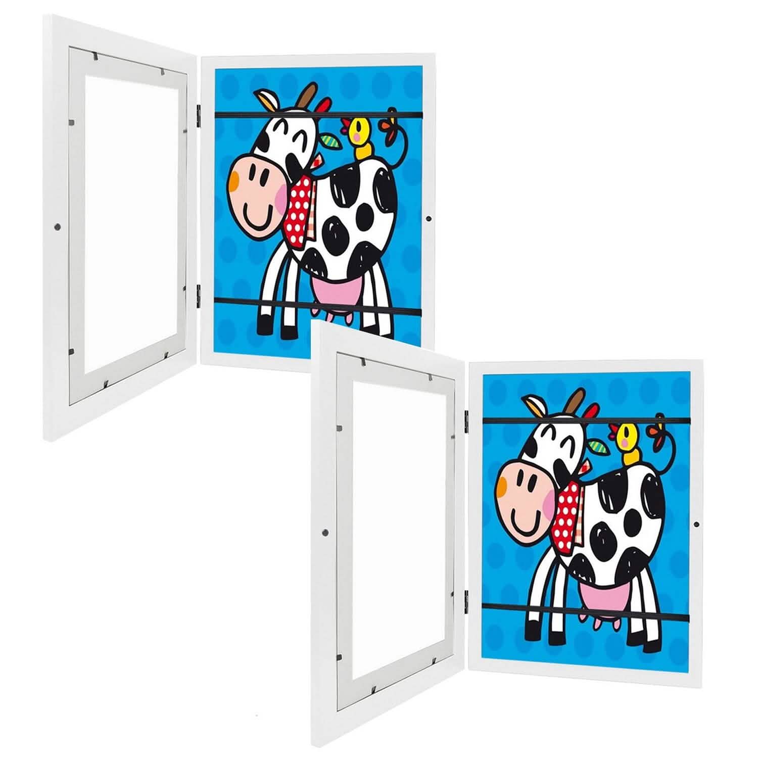 2-Piece: Kids Art Frame Front Opening Wooden Picture Frame DailySale