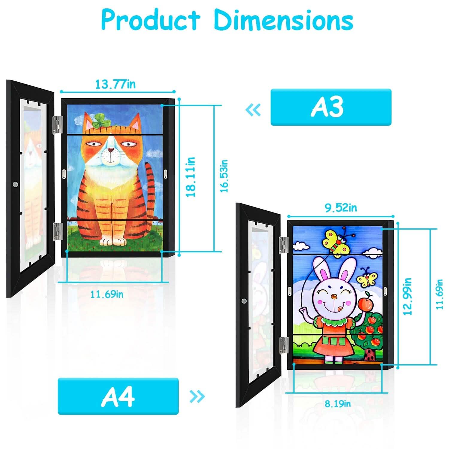 2-Piece: Kids Art Frame Front Opening Wooden Picture Frame DailySale