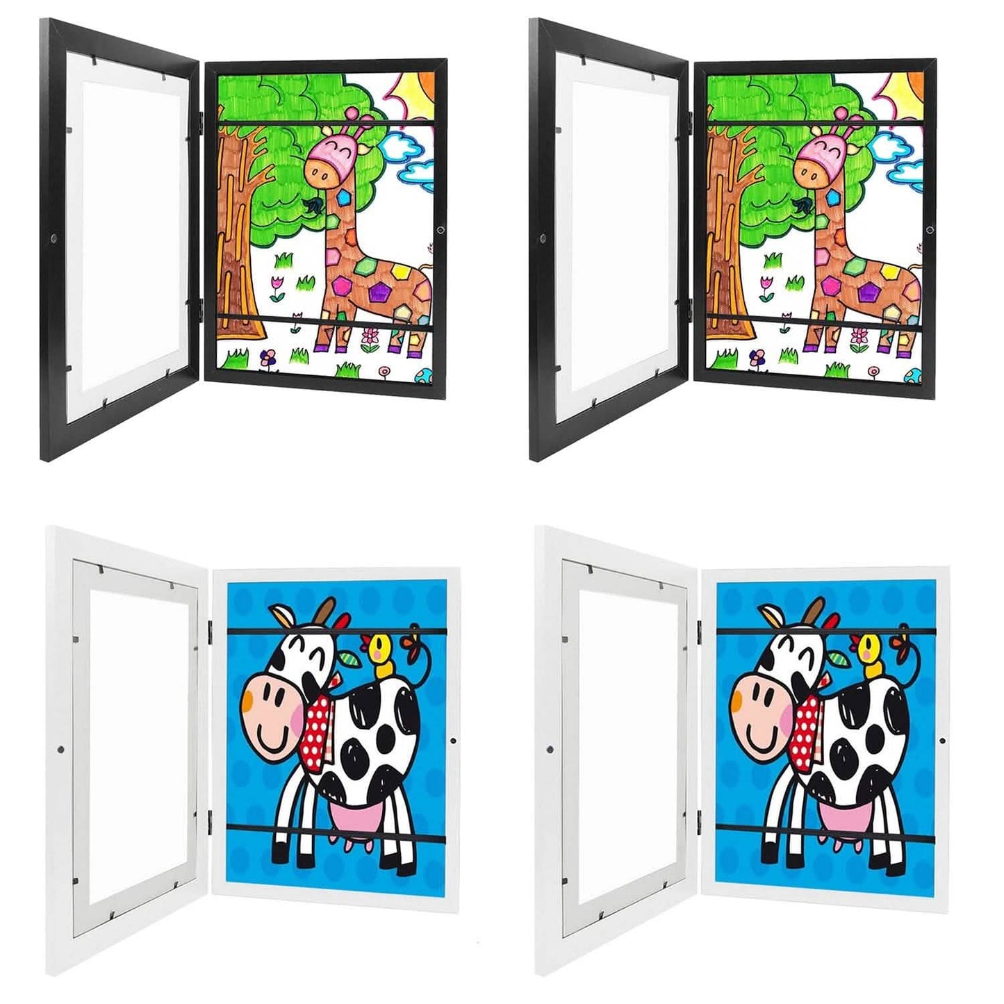 2-Piece: Kids Art Frame Front Opening Wooden Picture Frame DailySale