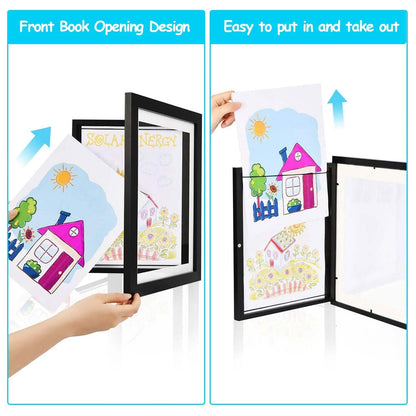 2-Piece: Kids Art Frame Front Opening Wooden Picture Frame DailySale