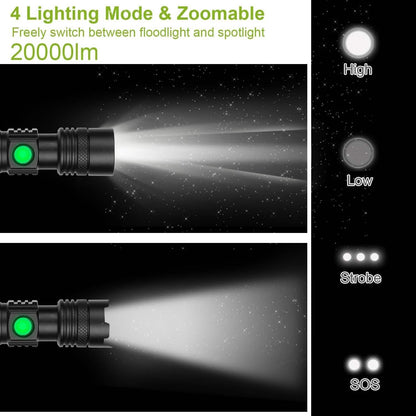 2-Piece: LED Handheld Flashlight Zoomable USB Rechargable DailySale
