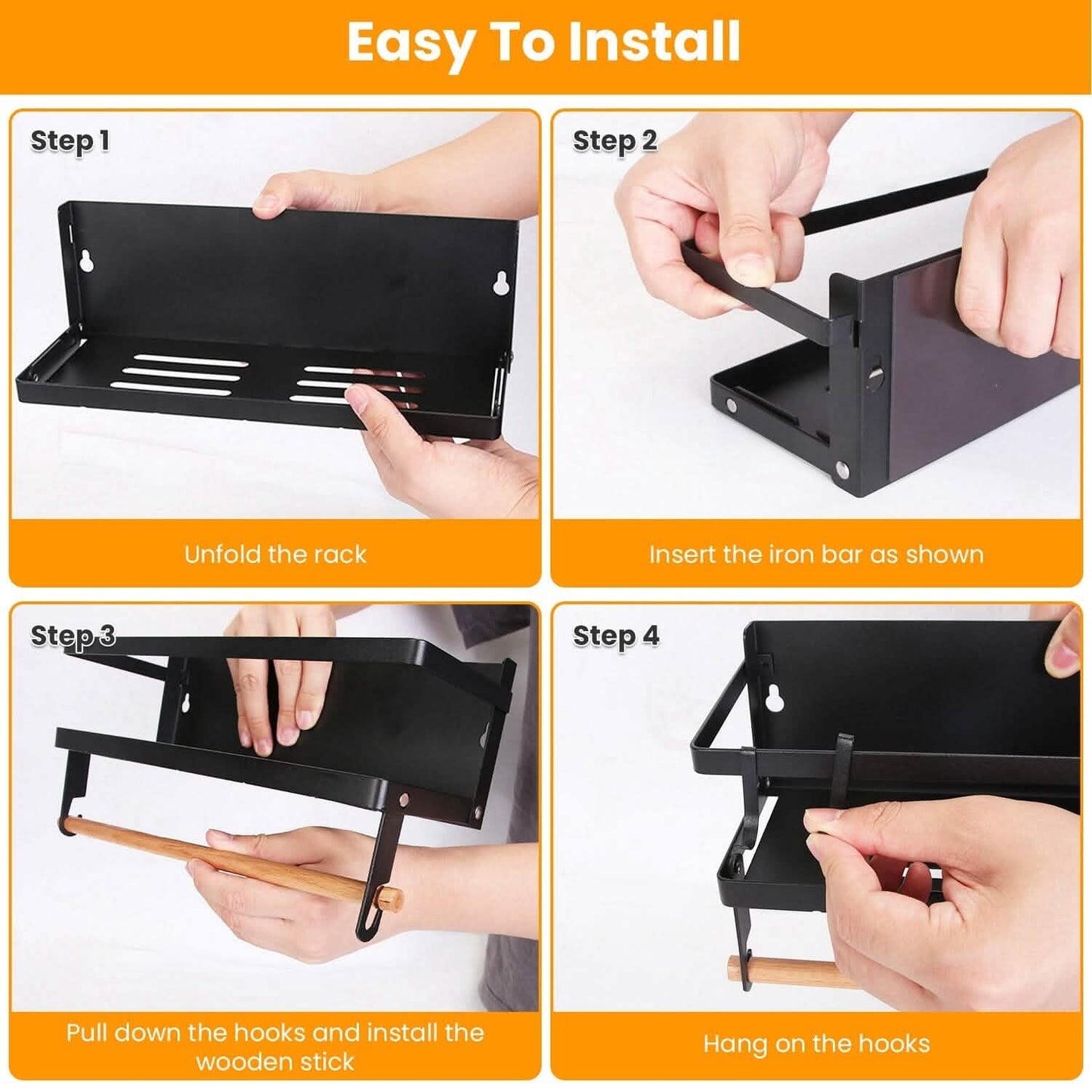2-Piece: Magnetic Spice Racks for Refrigerator with Paper Towel Holder DailySale