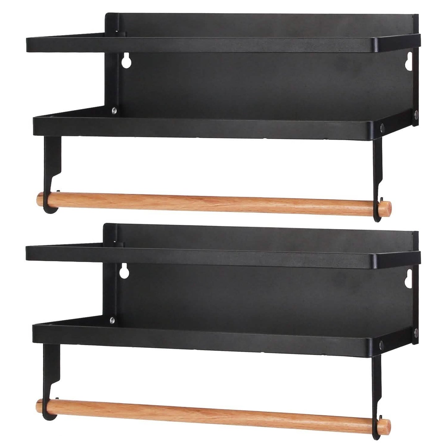 2-Piece: Magnetic Spice Racks for Refrigerator with Paper Towel Holder DailySale