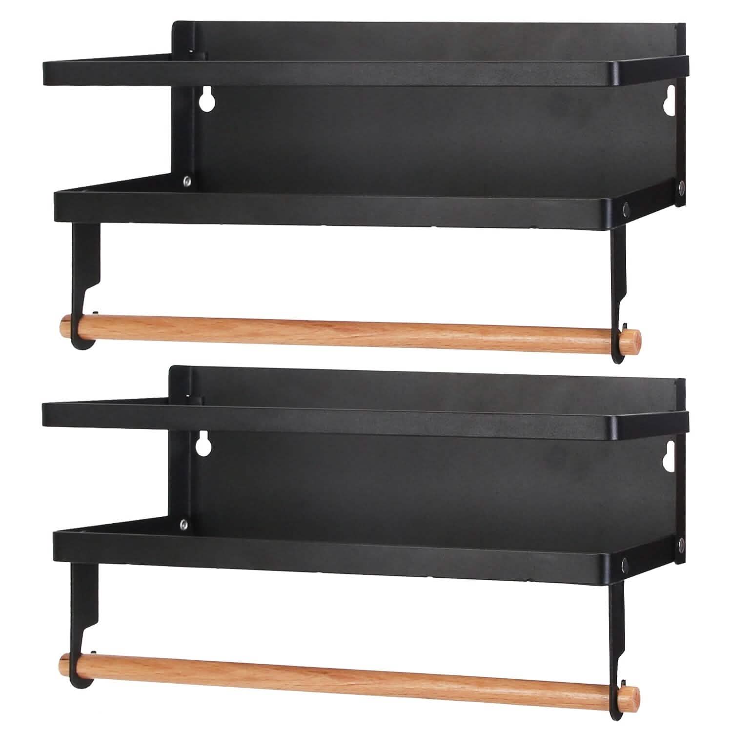 2-Piece: Magnetic Spice Racks for Refrigerator with Paper Towel Holder DailySale