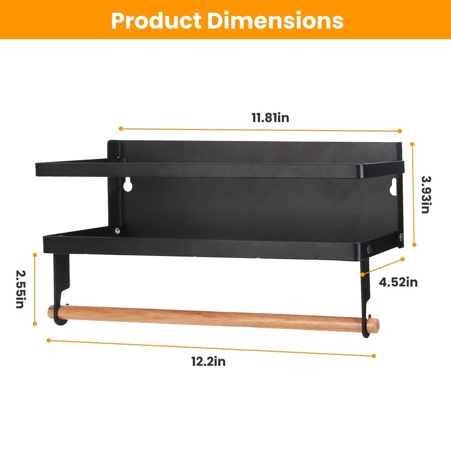 2-Piece: Magnetic Spice Racks for Refrigerator with Paper Towel Holder DailySale