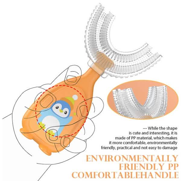 2-Piece: Manual Children's U-Shaped Toothbrush DailySale