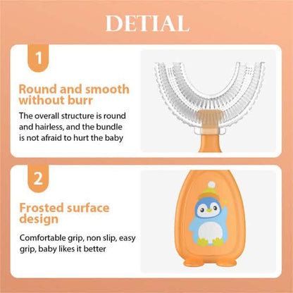 2-Piece: Manual Children's U-Shaped Toothbrush DailySale