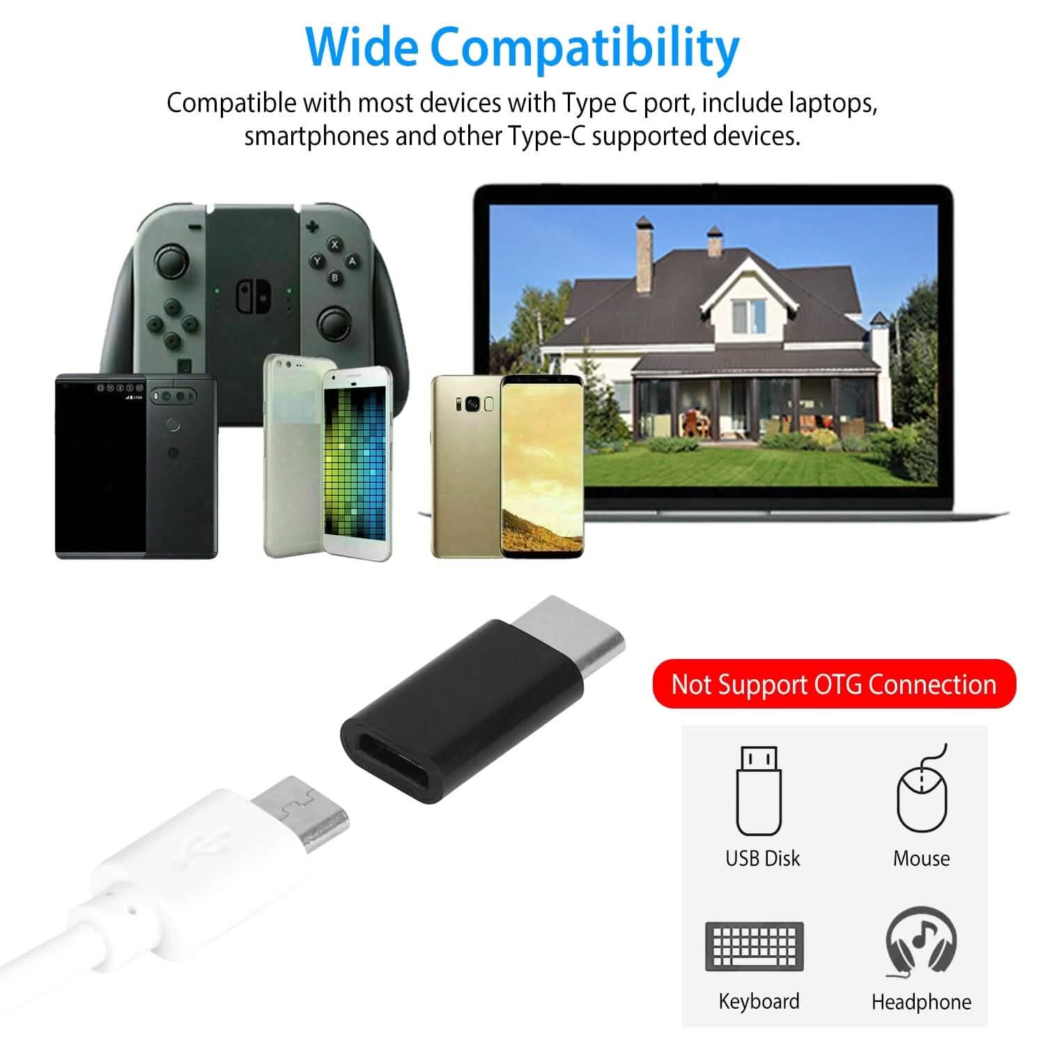 2-Piece: Micro USB To Type C Adapter DailySale