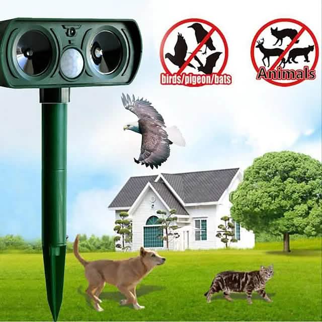 2-Piece: Outdoor Solar Ultrasonic Pest Repeller DailySale