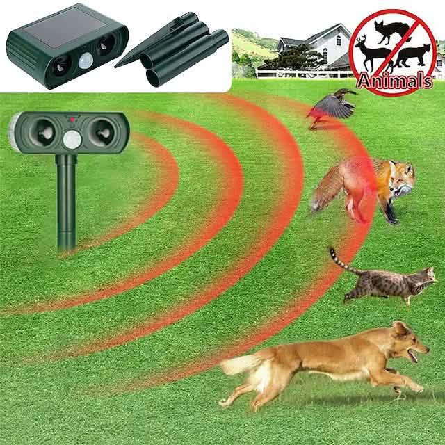 2-Piece: Outdoor Solar Ultrasonic Pest Repeller DailySale