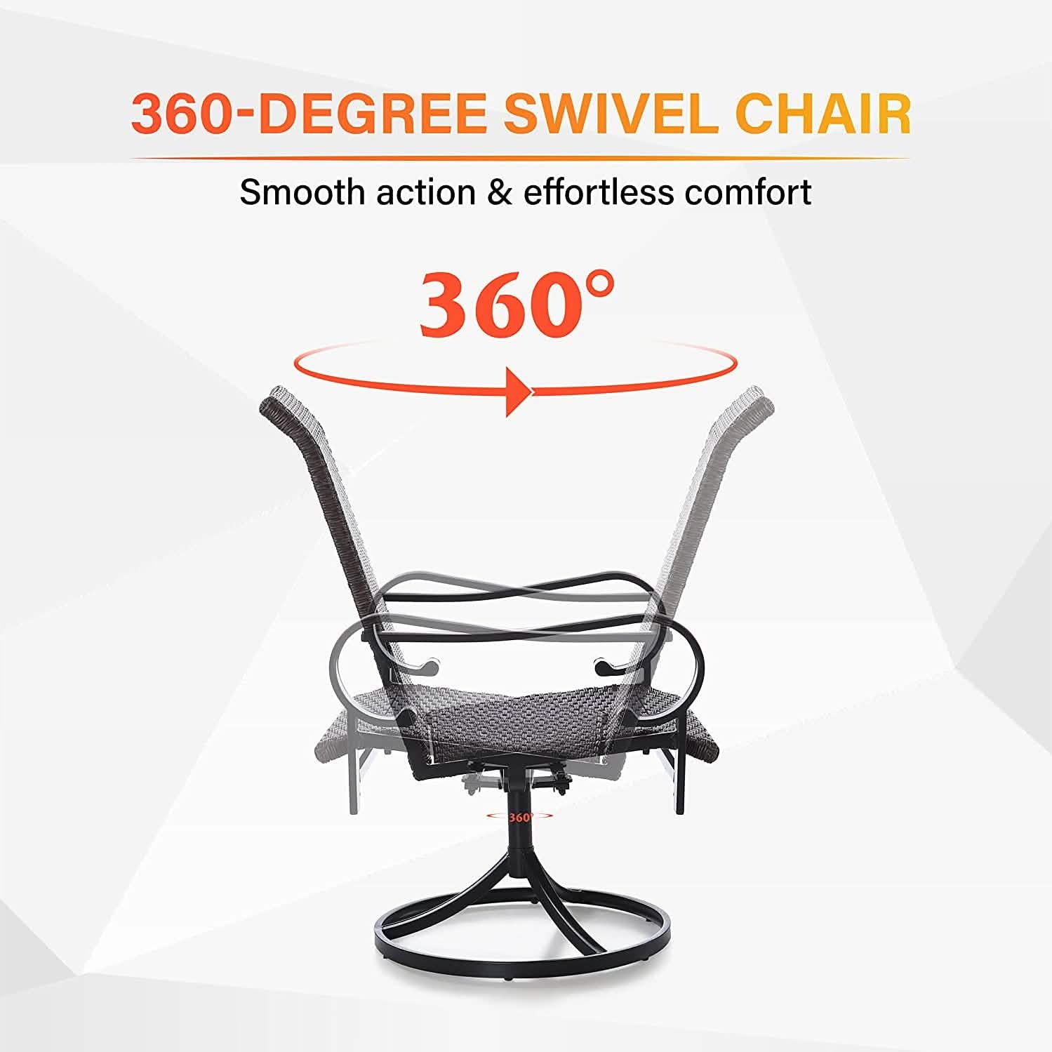 2-Piece: Outdoor Swivel Rattan Dining Chair Set DailySale