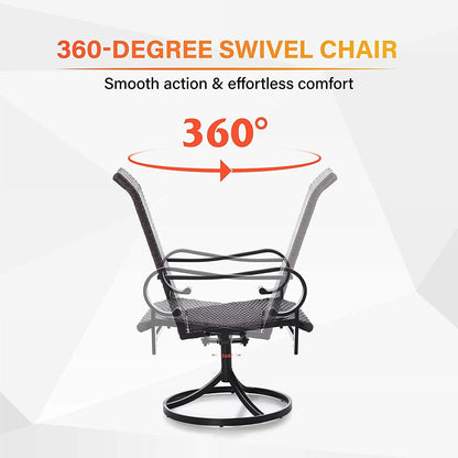 2-Piece: Outdoor Swivel Rattan Dining Chair Set DailySale