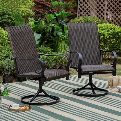 2-Piece: Outdoor Swivel Rattan Dining Chair Set DailySale