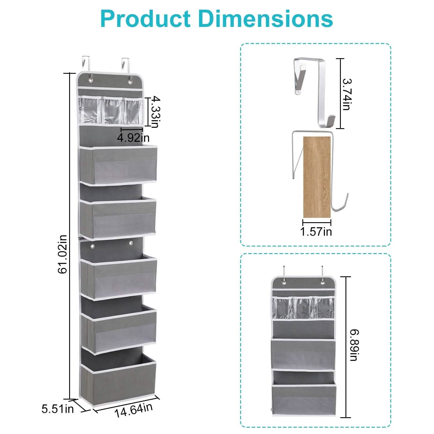 2-Piece: Over the Door Organizer 6-Tier Hanging Basket DailySale