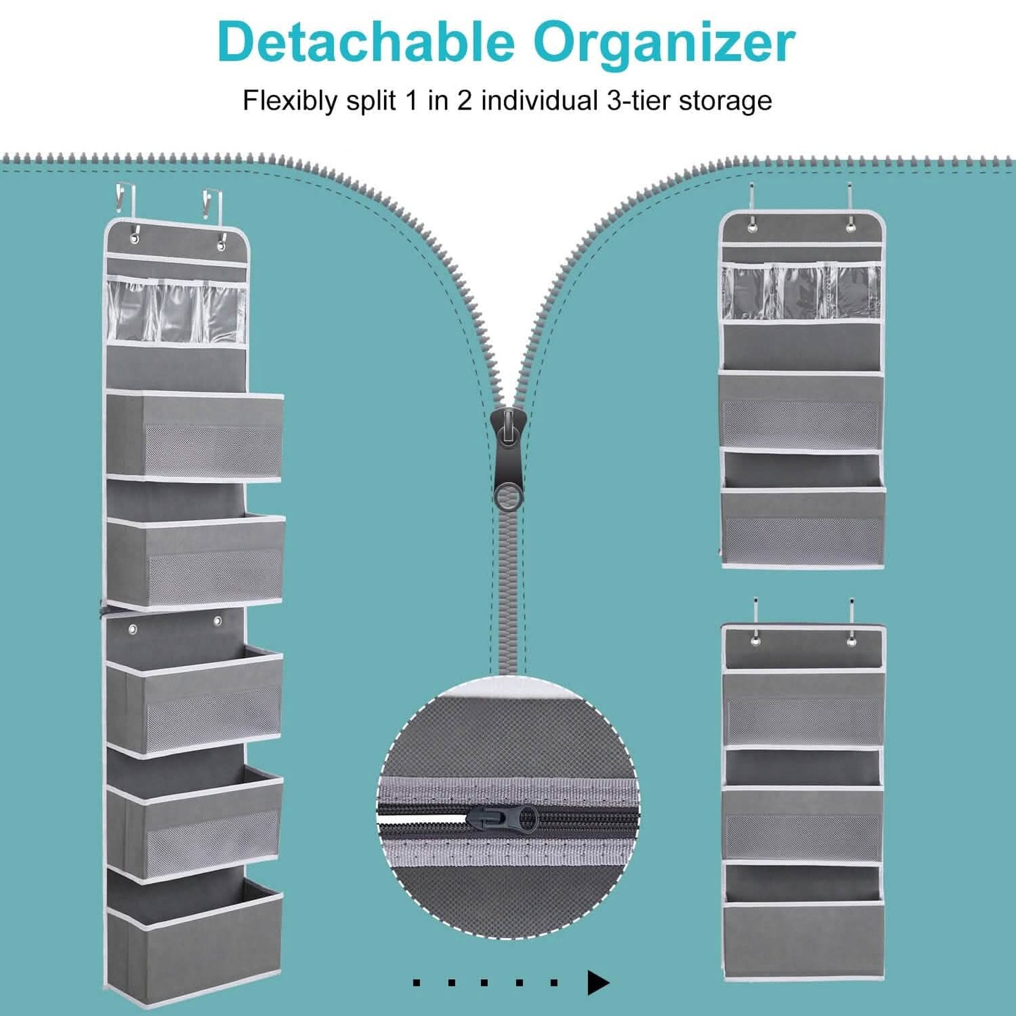 2-Piece: Over the Door Organizer 6-Tier Hanging Basket DailySale