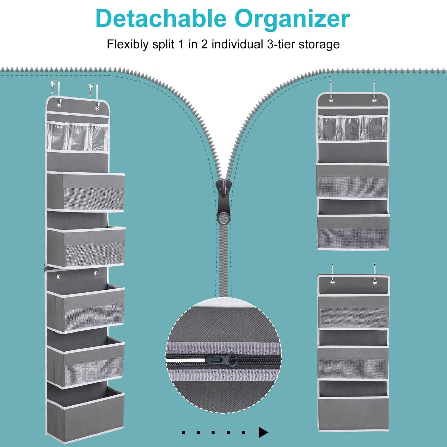 2-Piece: Over the Door Organizer 6-Tier Hanging Basket DailySale
