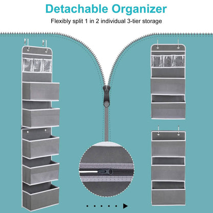 2-Piece: Over the Door Organizer 6-Tier Hanging Basket DailySale