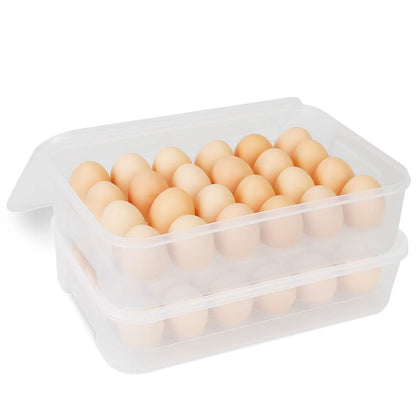2-Piece: Plastic Egg Holder Stackable Egg Storage Box DailySale