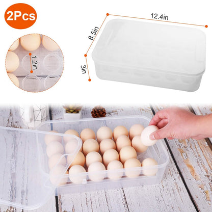 2-Piece: Plastic Egg Holder Stackable Egg Storage Box DailySale