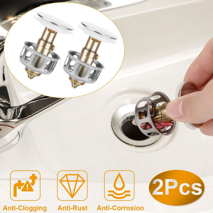 2-Piece: Pop Up Sink Drain Plugs DailySale