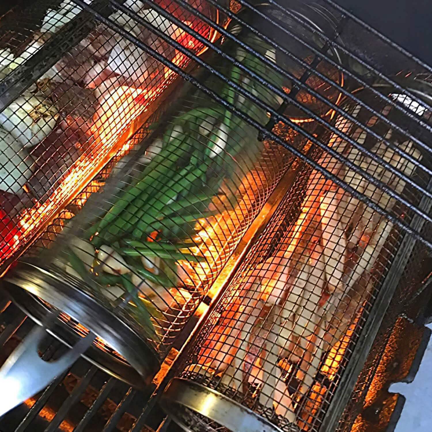 2-Piece: Portable BBQ Rolling Basket Round Stainless Steel Grill DailySale