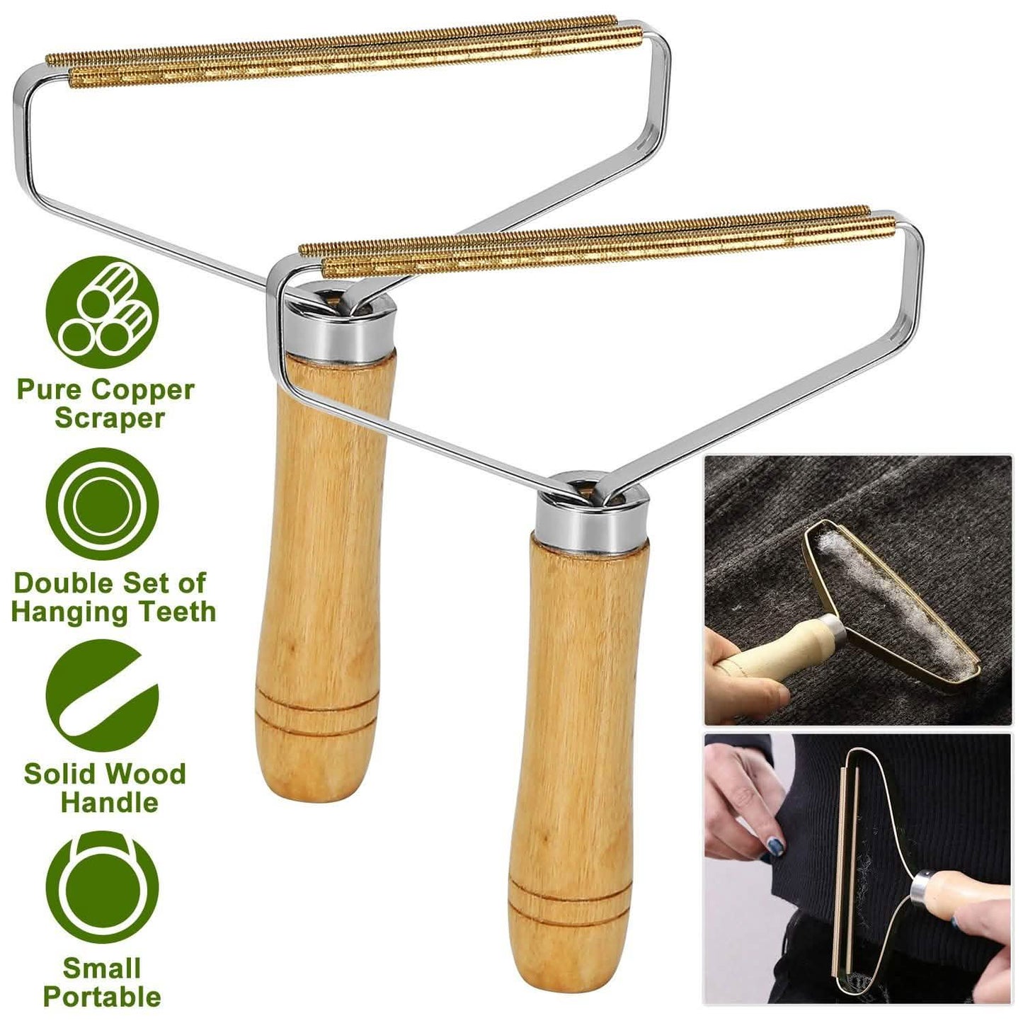 2-Piece: Portable Reusable Double Sided Lint Remover Travel DailySale