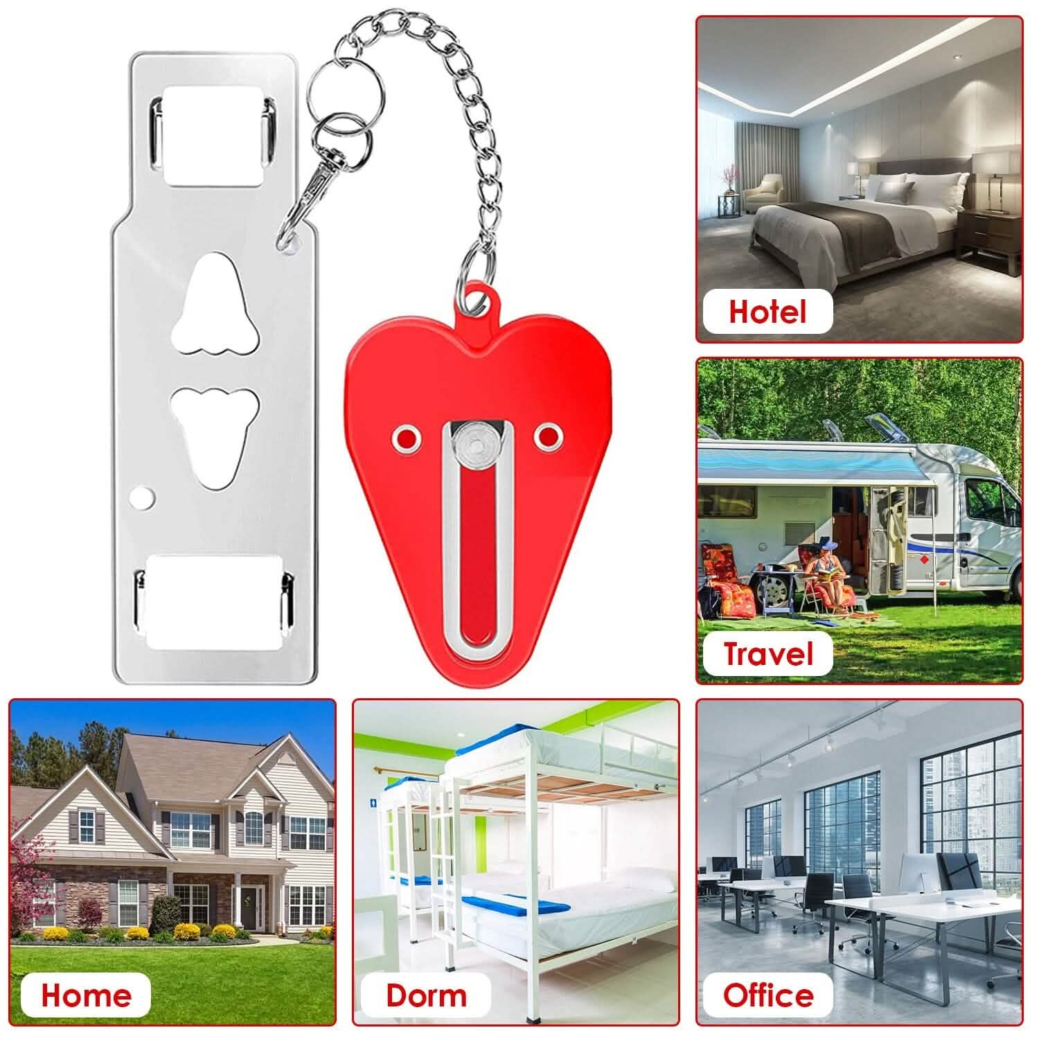 2-Piece: Portable Travel Door Lock Home Hotel Apartment Security Lock DailySale