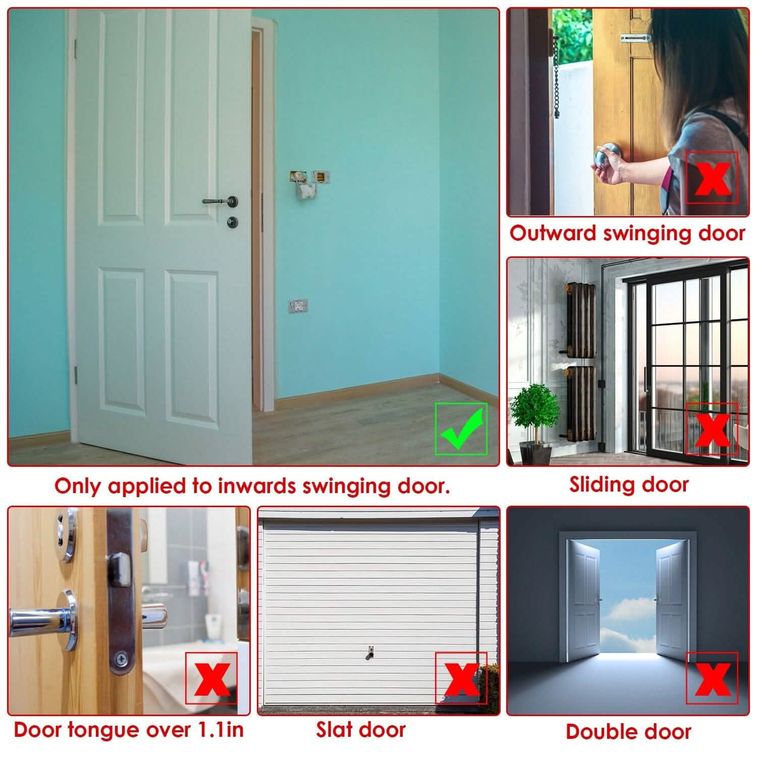 2-Piece: Portable Travel Door Lock Home Hotel Apartment Security Lock DailySale