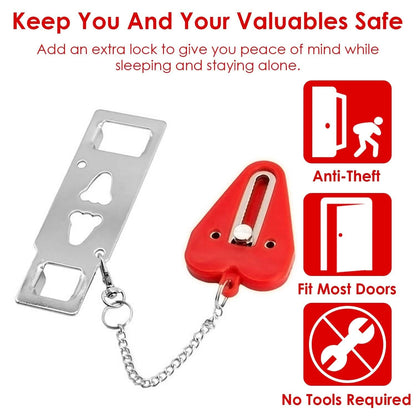 2-Piece: Portable Travel Door Lock Home Hotel Apartment Security Lock DailySale