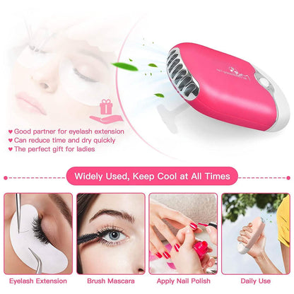 2-Piece: Rechargeable Handheld Mini Eyelash Fan DailySale