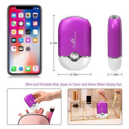 2-Piece: Rechargeable Handheld Mini Eyelash Fan DailySale