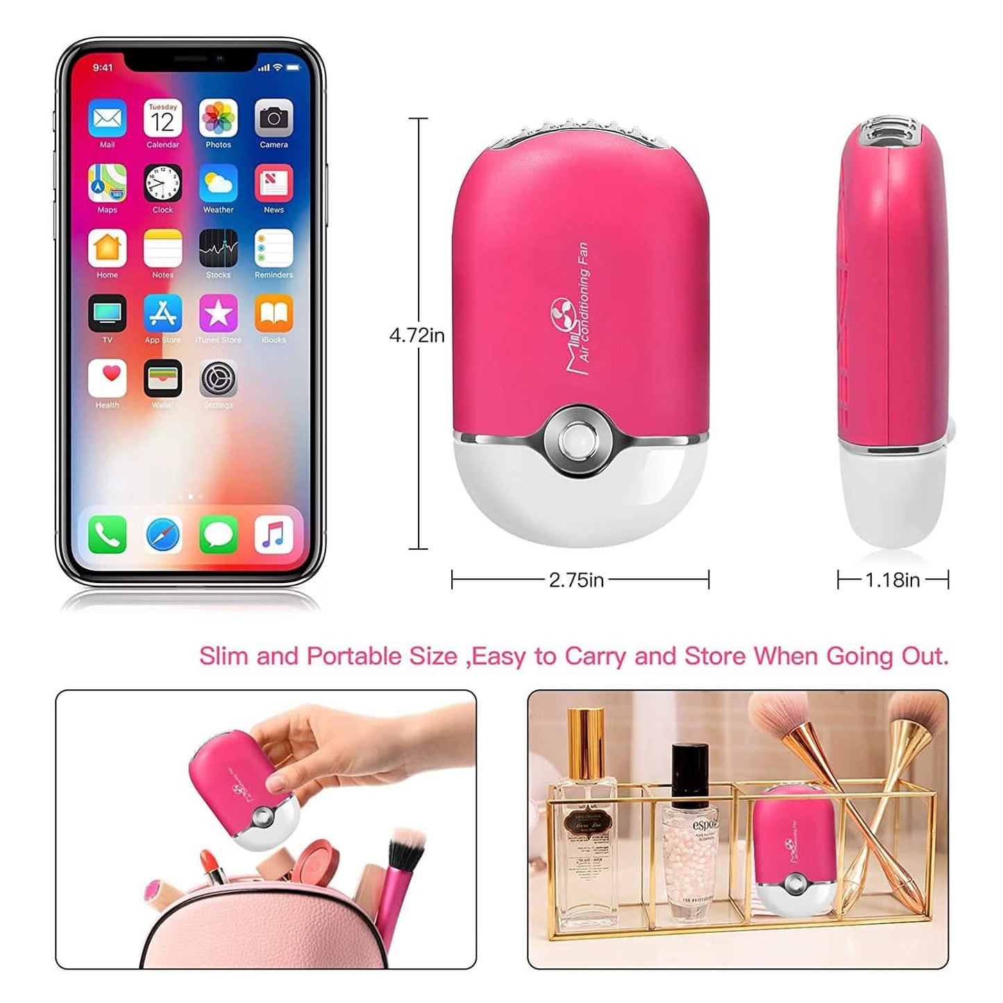 2-Piece: Rechargeable Handheld Mini Eyelash Fan DailySale