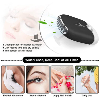 2-Piece: Rechargeable Handheld Mini Eyelash Fan DailySale