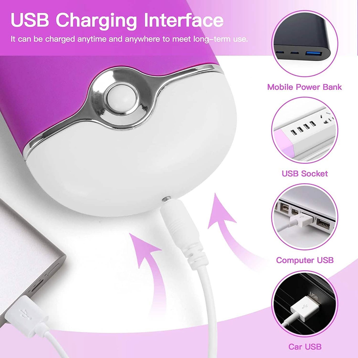 2-Piece: Rechargeable Handheld Mini Eyelash Fan DailySale