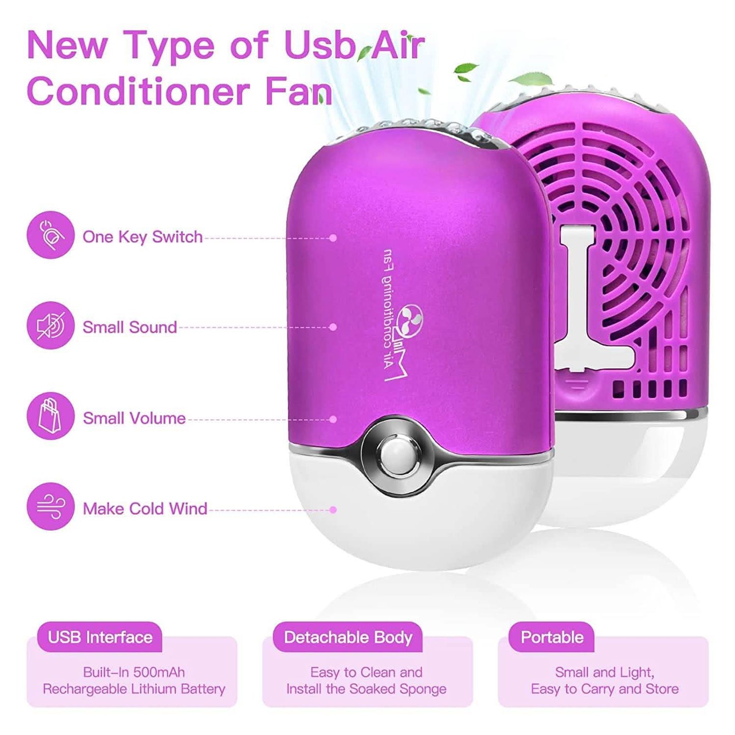 2-Piece: Rechargeable Handheld Mini Eyelash Fan DailySale