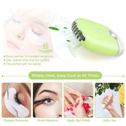 2-Piece: Rechargeable Handheld Mini Eyelash Fan DailySale