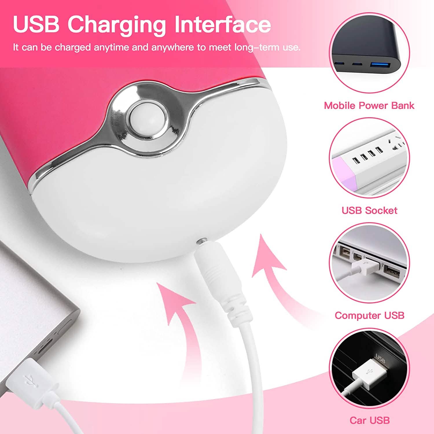 2-Piece: Rechargeable Handheld Mini Eyelash Fan DailySale