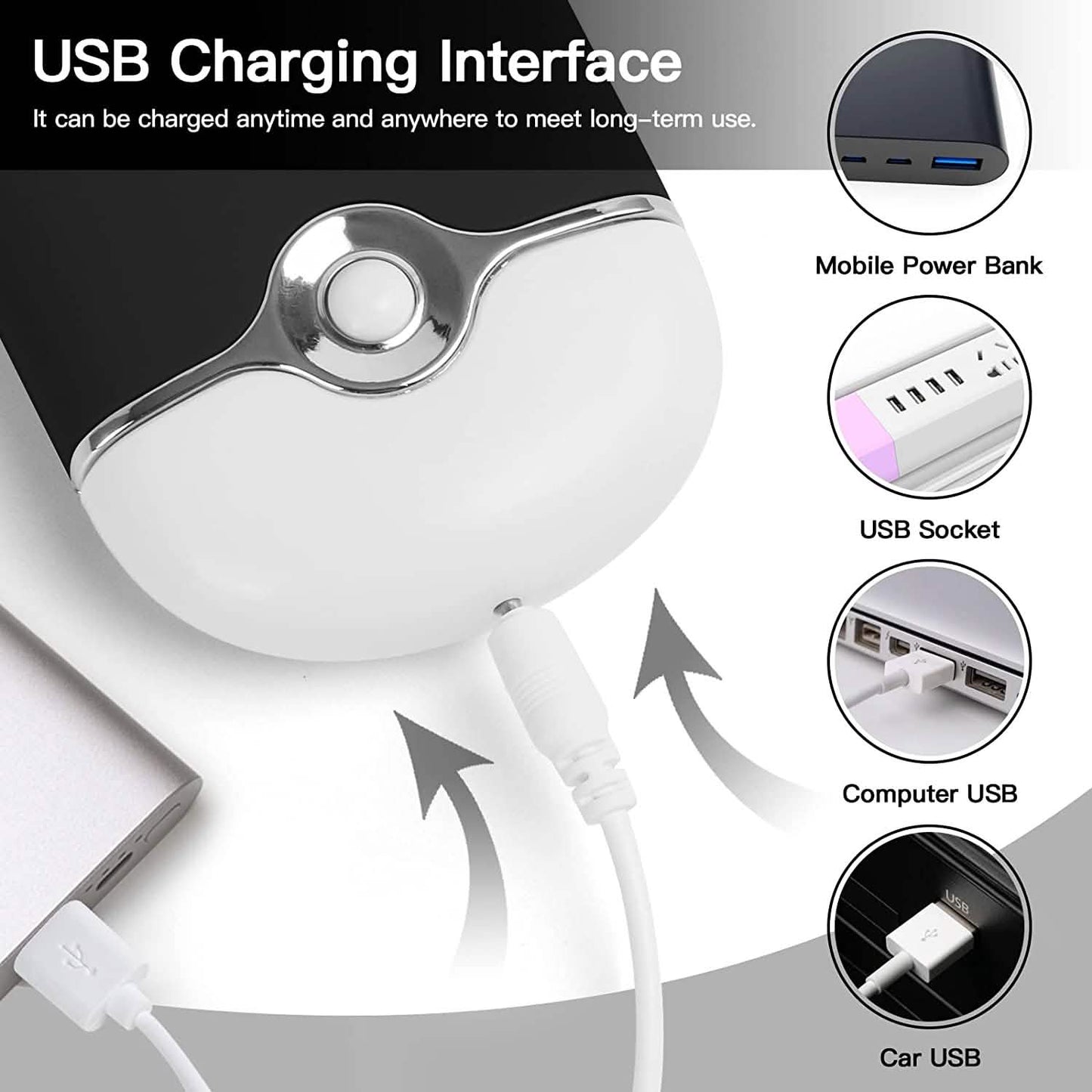2-Piece: Rechargeable Handheld Mini Eyelash Fan DailySale