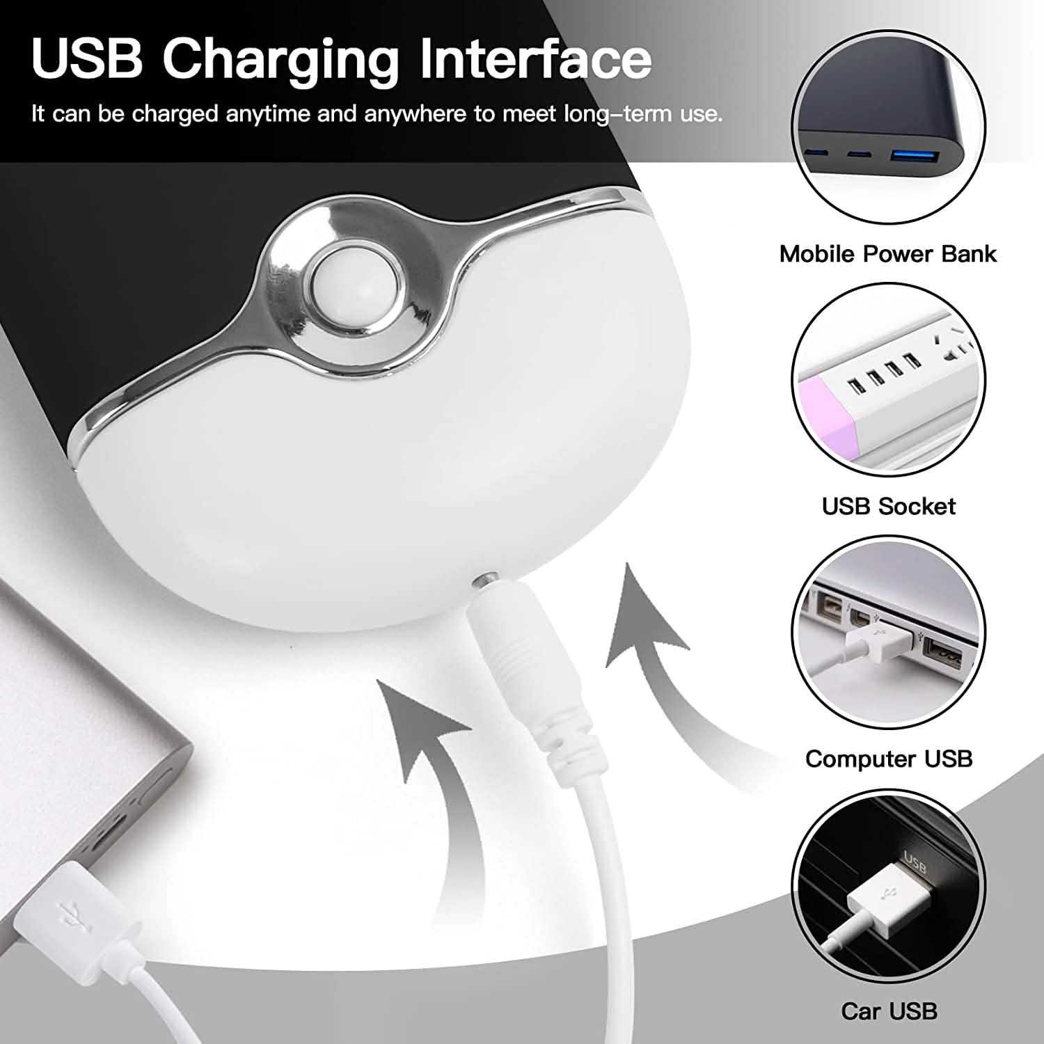 2-Piece: Rechargeable Handheld Mini Eyelash Fan DailySale