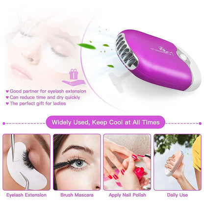 2-Piece: Rechargeable Handheld Mini Eyelash Fan DailySale