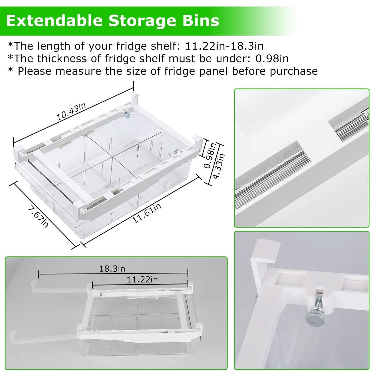 2-Piece: Refrigerator Egg Drawer 36 Egg Capacity Snap On Hanging Storage Tray DailySale