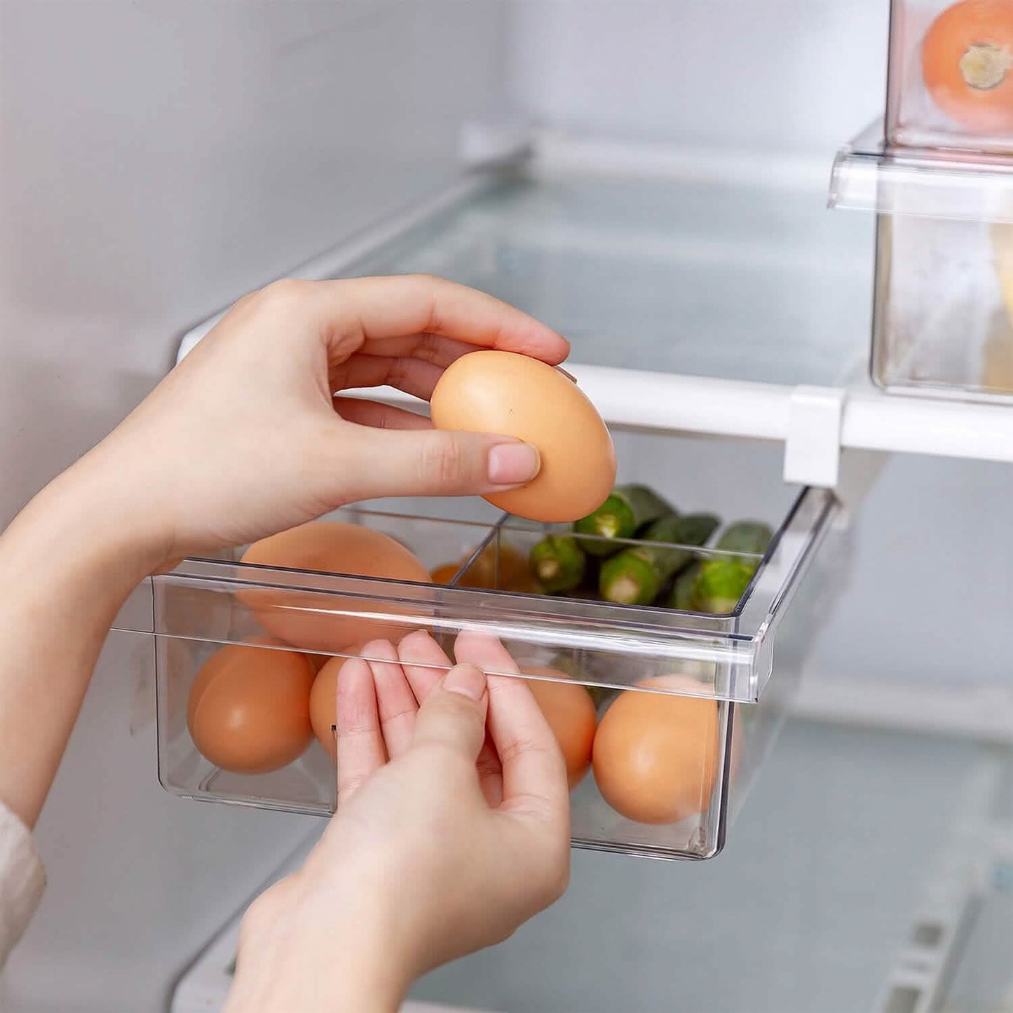 2-Piece: Refrigerator Egg Drawer 36 Egg Capacity Snap On Hanging Storage Tray DailySale