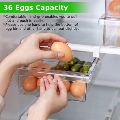 2-Piece: Refrigerator Egg Drawer 36 Egg Capacity Snap On Hanging Storage Tray DailySale