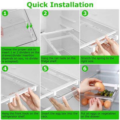 2-Piece: Refrigerator Egg Drawer 36 Egg Capacity Snap On Hanging Storage Tray DailySale