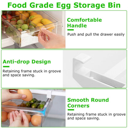 2-Piece: Refrigerator Egg Drawer 36 Egg Capacity Snap On Hanging Storage Tray DailySale