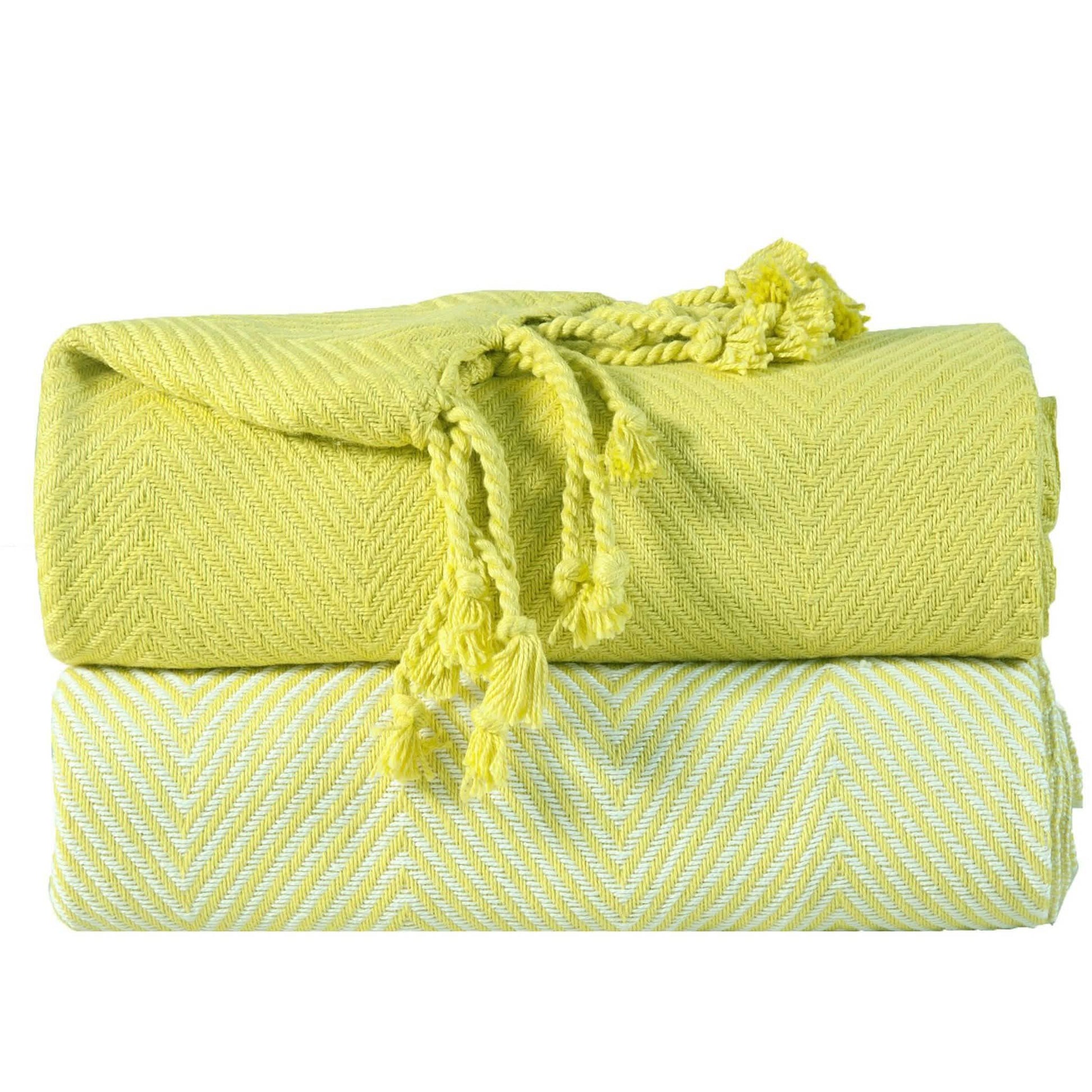 2-Piece Set: 100% Cotton Hand Twisted Throw Blanket 50" X 60" DailySale