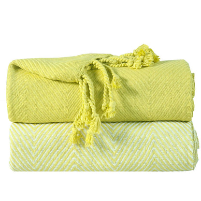 2-Piece Set: 100% Cotton Hand Twisted Throw Blanket 50" X 60" DailySale