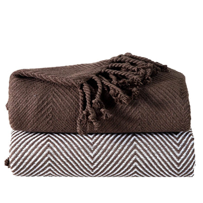 2-Piece Set: 100% Cotton Hand Twisted Throw Blanket 50" X 60" DailySale